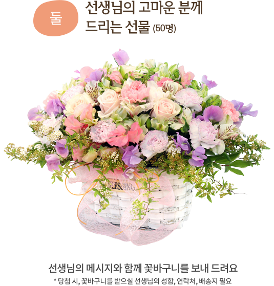 둘, 선생님의 고마운 분께 드리는 선물(15명)